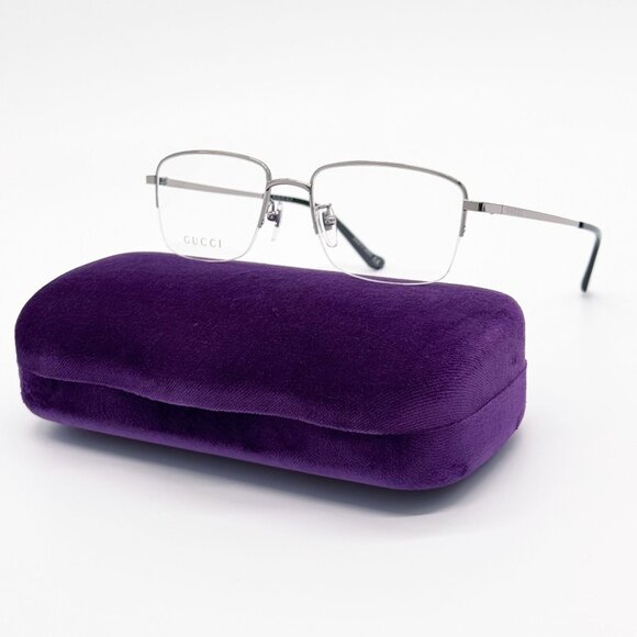 NEW GG0863OA 003 GUCCI SILVER MEN EYEGLASSES GUCCI - Picture 1 of 11